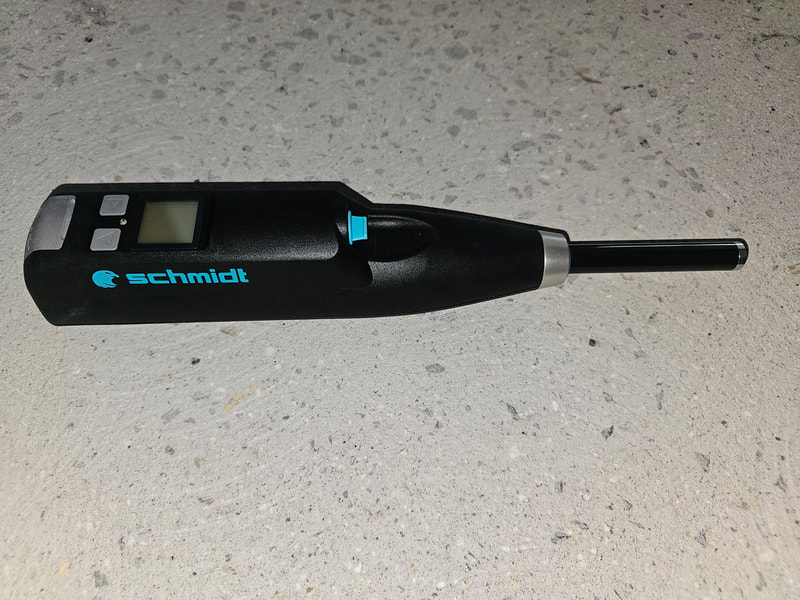 Programmable Schmidt Hammer used for accurate measurement of concrete compressive strength
