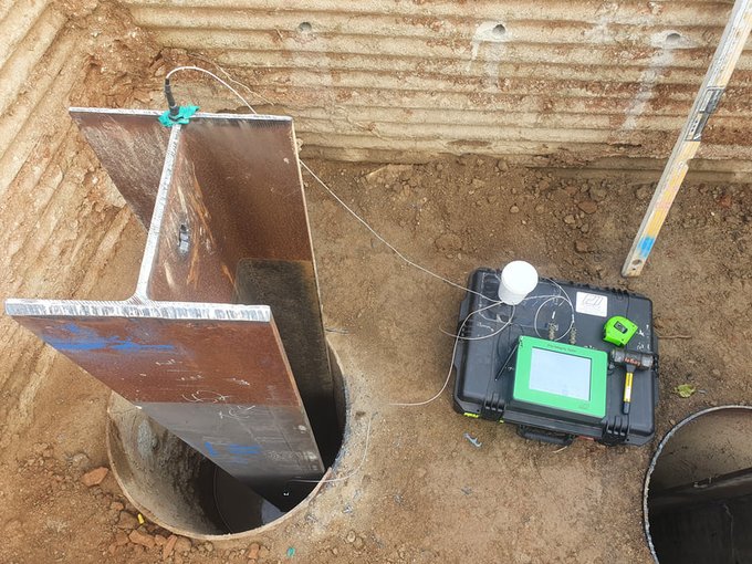 Integrity testing of driven steel pile